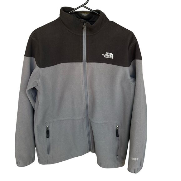 The North Face Jacket Boys Extra Large XL Windwall Gray Black Full Zip Outdoor - Picture 1 of 15